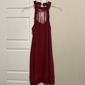 Lulu’s lace halter flare mini dress